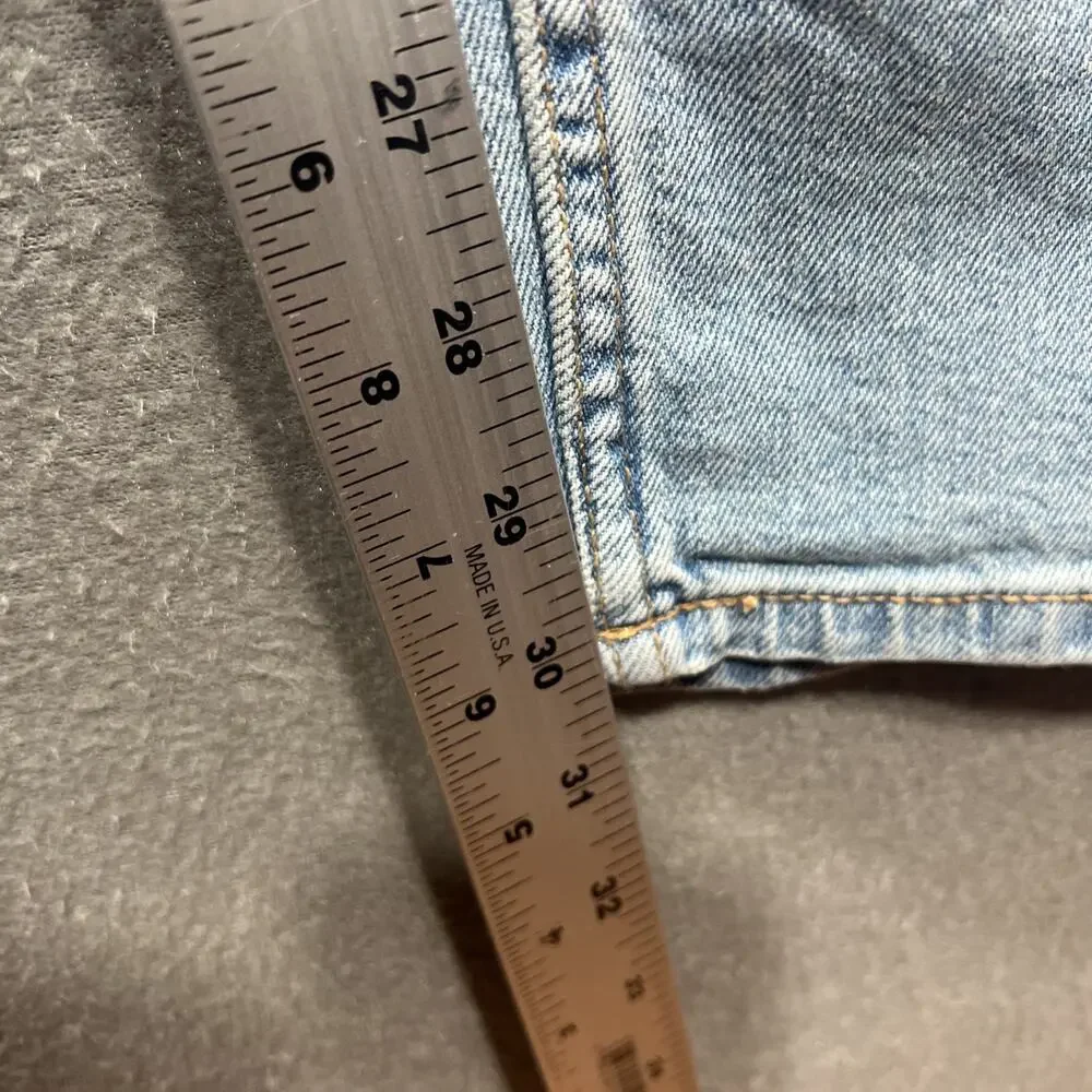 Zara Mid Waist Slim Thigh Tapered Leg Jeans Light Blue Wash Mens Size 32 READ